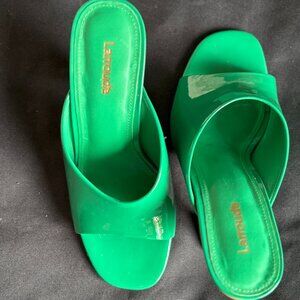 Larroudé Madonna Mule - Green Patent - W7